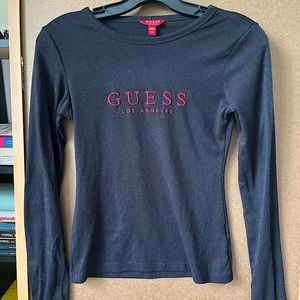 Guess Womens Long Sleeve La T-Shirt